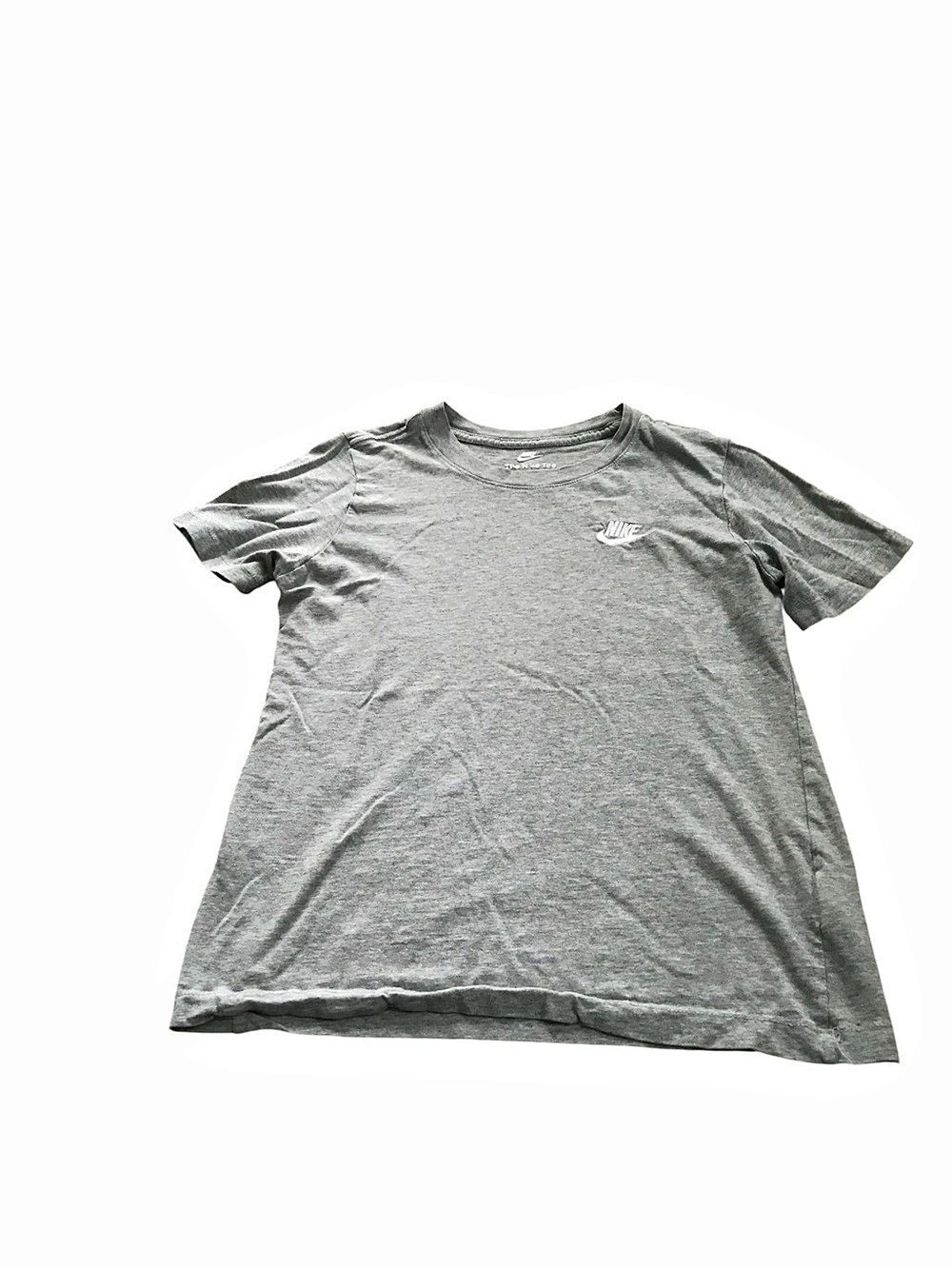 Gray Nike tee with white logo, youth L.